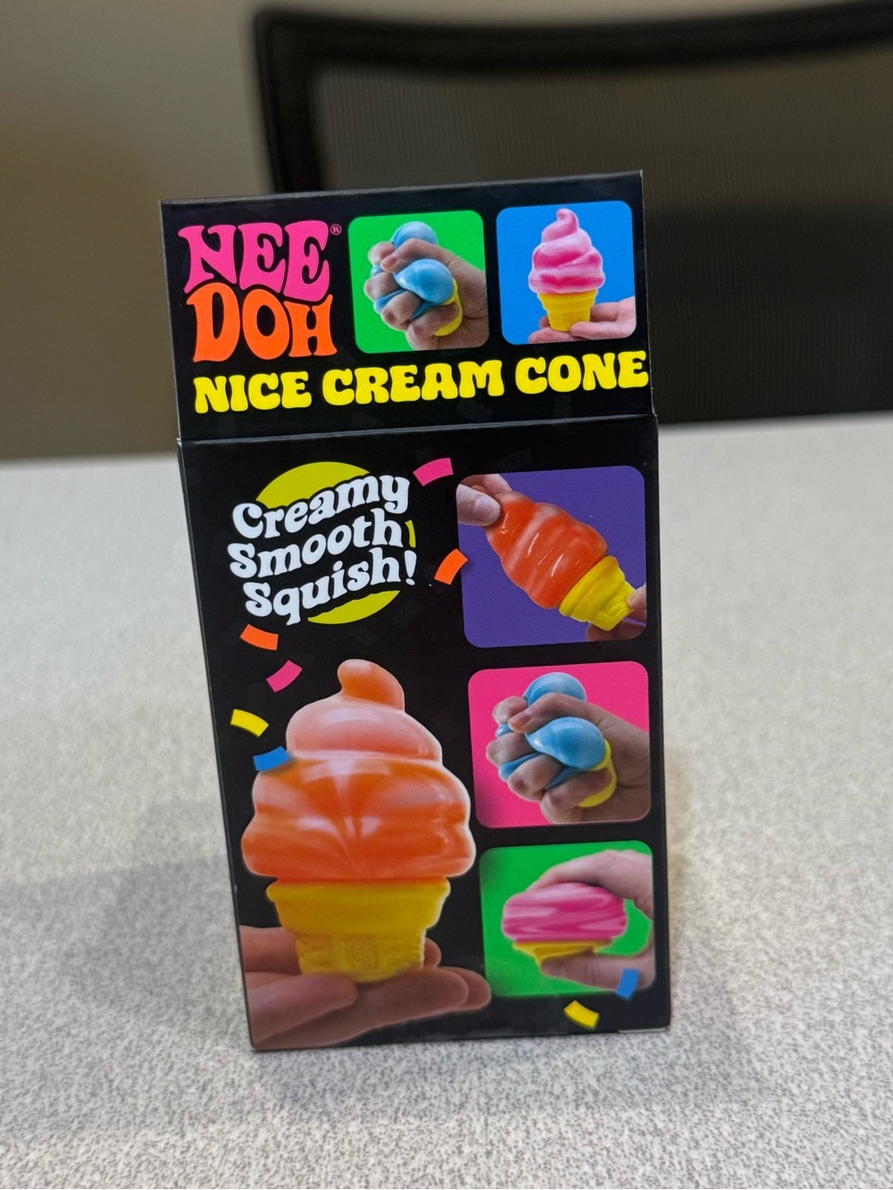NEW Needoh Nice Cream Cone Orange Swirl Schylling Squishy Authentic! - Picture 3 of 5